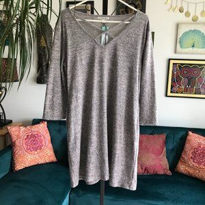 NINA BRITTON sz XL Gray Kate Hacci Knit Shift Dress NWT Stitch Fix Cut Outs